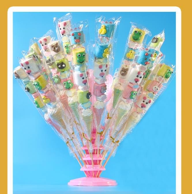 50Pcs さまざまな串に刺したひょうたん動物のグミロリポップを混ぜた漫画のマシュマロ 50Pcs さまざまな串に刺したひょうたん動物のグミロリポップを混ぜた漫画のマシュマロ