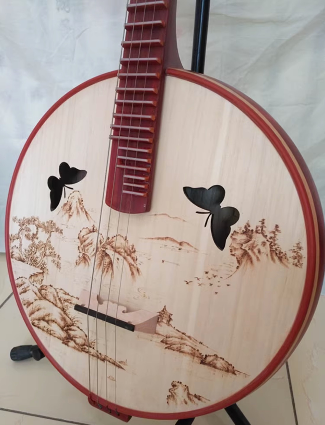 阮 中型 柄模様 プロの演奏 中国の弦楽器 阮 中型 柄模様 プロの演奏 中国の弦楽器