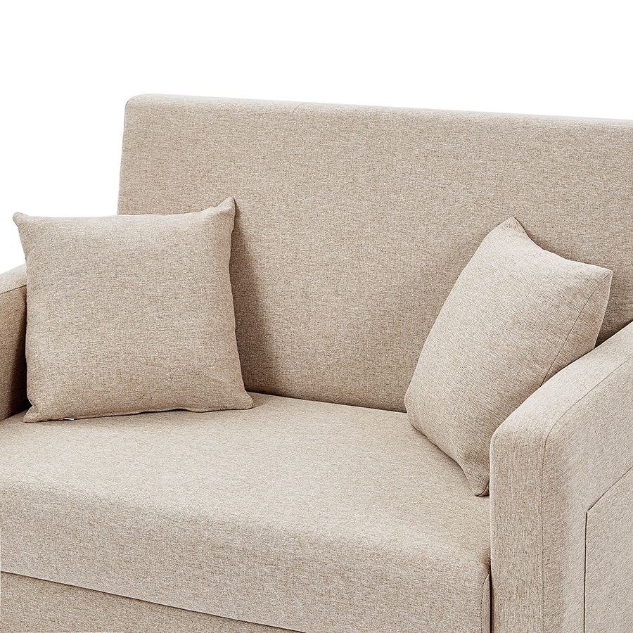 ソファ 2人掛け 収納付き ファブリック 両側に肘掛け付き 木脚外し可能 ローソファ コンパクト ひとり暮らし カウチソファー