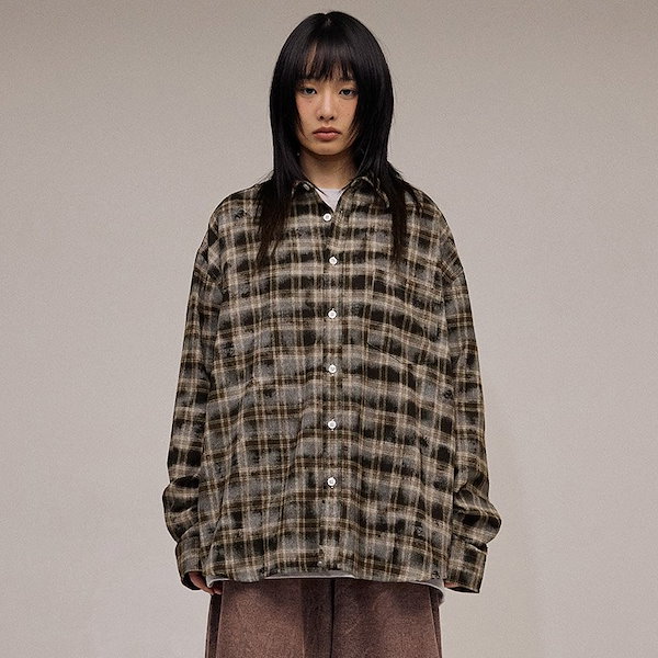 F.ILLUMINATEのNeutral Check Shirt 全3色 Qoo10] F.ILLUMINATE [LE SSERAFIM チェウォン 着