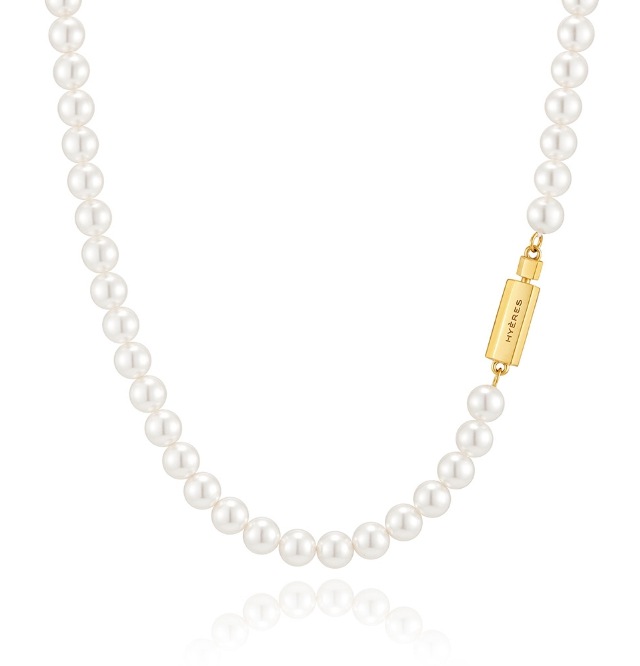 HYERES LOR] H edition Silver White Pearl Bead Necklace