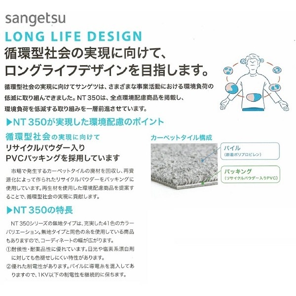耐候性/耐薬品性/静電性に優れたカーペットタイルNT-338 20枚セット