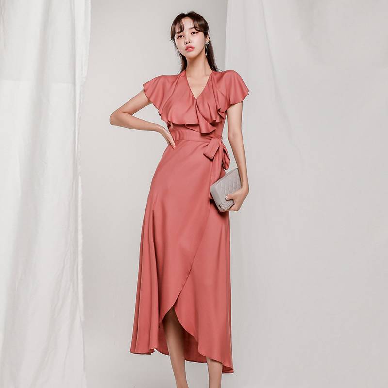 カシュクール ワンピース レディース フレア ロング丈 袖あり 半袖 フレンチ袖 Vネック フリル リボン ウエストリボン ハイウエスト 大人 可愛い きれいめ シンプル 上品 おしゃれ パーティー カシュクール ワンピース レディース フレア ロング丈 袖あり 半袖 フレンチ袖 Vネック フリル リボン ウエストリボン ハイウエスト 大人 可愛い きれいめ シンプル 上品 おしゃれ パーティー