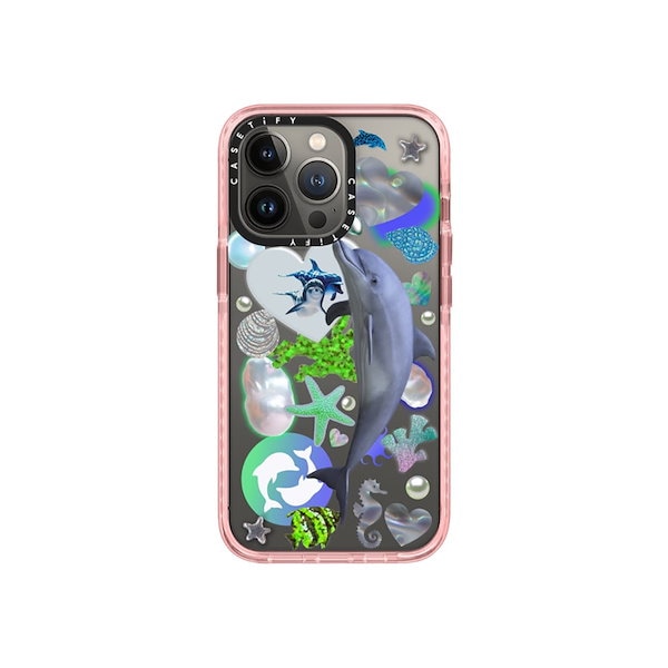 [LE SSERAFIM チェウォン 着用] 正規品 Dolphin Sticker スマホ ケース 韓国 アイドル iPhone おしゃれ 11  12 13 かわいい