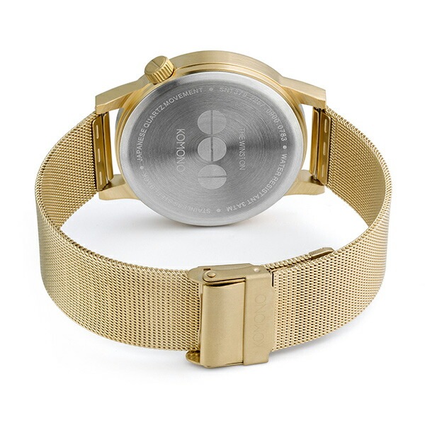 KOMONO コモノ 時計 メンズ レディース ユニセックス ペアウォッチ シェア WINSTON ROYALE 42mm ゴールド メッシュ ステンレス KOM-W2351KOM-W2351 誕生日