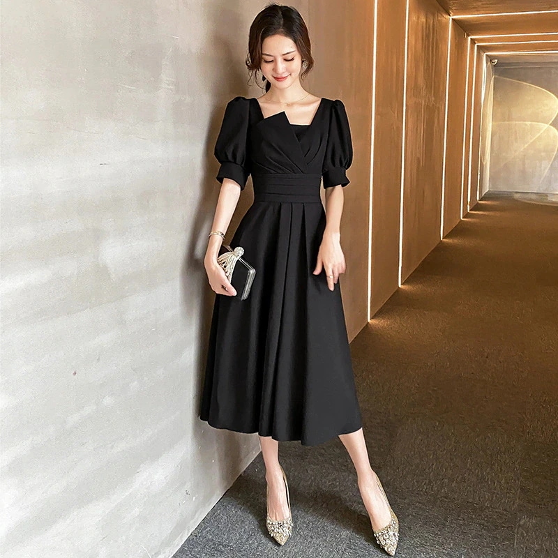 春ブラックドレス気質 オシャレ 二次会ドレス 花嫁シンプルシンプル トレーン シンプルフランス式 着痩せ フィッシュテールスカート/結婚式ワンピース発表会 ドレスドレス ウェディングドレス