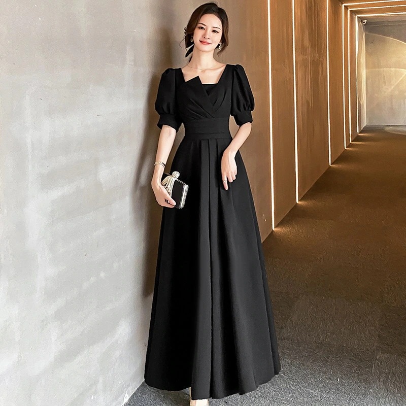 春ブラックドレス気質 オシャレ 二次会ドレス 花嫁シンプルシンプル トレーン シンプルフランス式 着痩せ フィッシュテールスカート/結婚式ワンピース発表会 ドレスドレス ウェディングドレス
