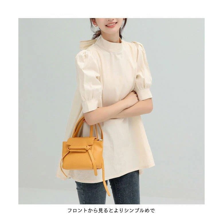 ブラウス 半袖 レディース Aライン 半袖ブラウス 夏 体型カバー 五分丈袖 ボウタイブラウス パフスリーブ リボン付き Aラインブラウス バレンタイン 2023 プレゼント ブラウス 半袖 レディース Aライン 半袖ブラウス 夏 体型カバー 五分丈袖 ボウタイブラウス パフスリーブ リボン付き Aラインブラウス バレンタイン 2023 プレゼント