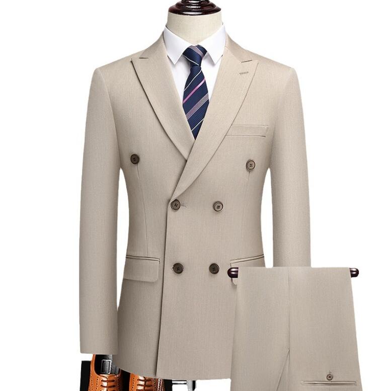 2色メンズスーツセット ビジネススーツ 2ピーススーツ フォーマルスーツ 結婚式 セットアップ ジャケット+パンツ 韓国風 スリムスーツ 2点セット 通勤 パーティー 披露宴 成人式 紳士服 父の日