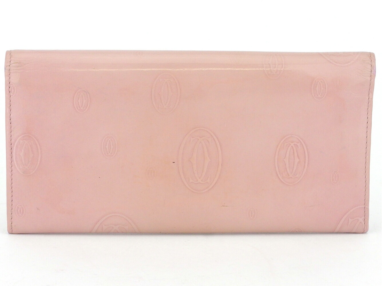 長財布 ファスナー付き 財布 ハッピーバースデー レディース ピンク シルバー 中古