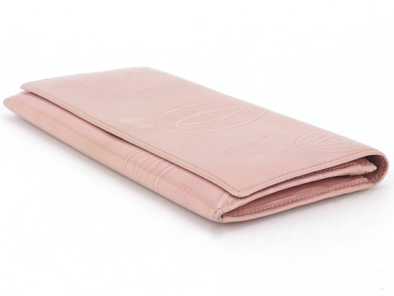 長財布 ファスナー付き 財布 ハッピーバースデー レディース ピンク シルバー 中古