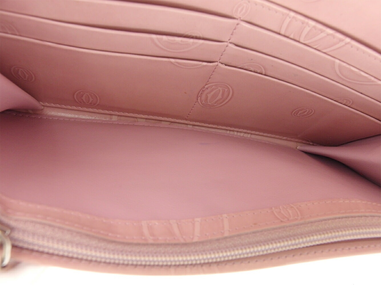 長財布 ファスナー付き 財布 ハッピーバースデー レディース ピンク シルバー 中古