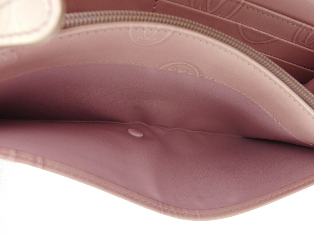 長財布 ファスナー付き 財布 ハッピーバースデー レディース ピンク シルバー 中古