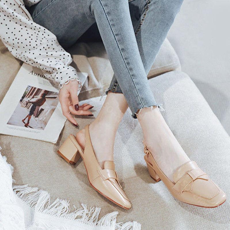 777円OFFクーポン バックストラップ パンプス 痛くない 太めヒール ミドルヒール 5cm 歩きやすい スクエアトゥ 美脚パンプス ストラップ 疲れない オフィスサンダル ドレスシューズ フォーマ