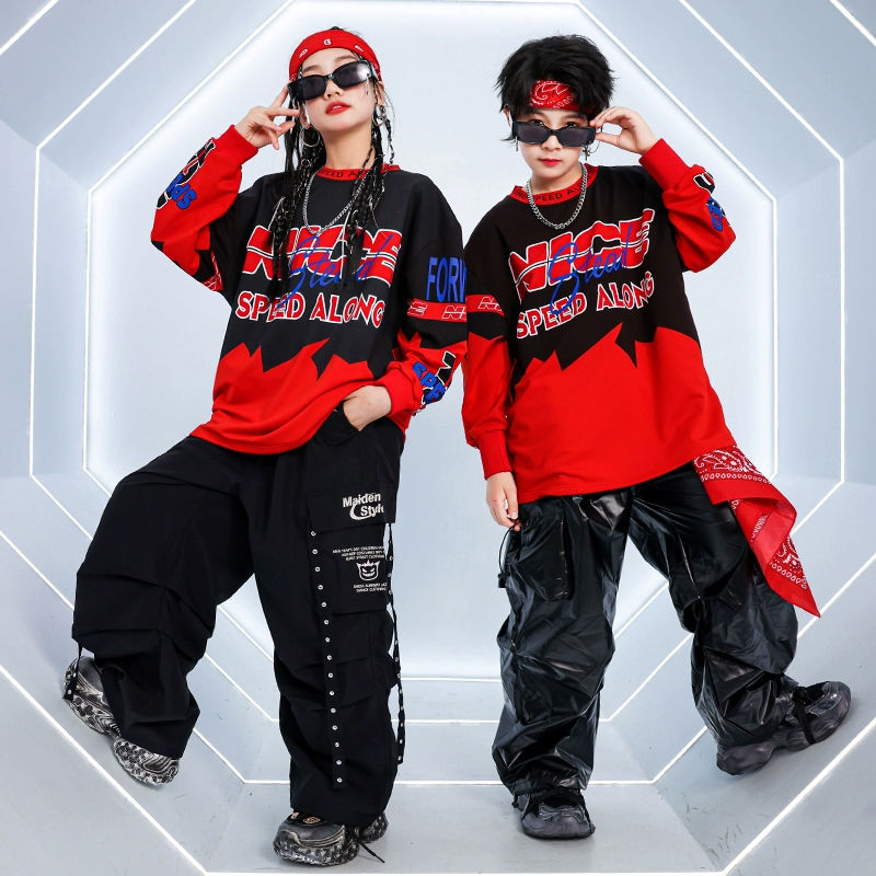 子供の街のダンスの公演服の男の子のhiphopヒップホップのファッションのクールな機関車の服の女の子の揚げた街のショーのジャズのダンスのスーツ
