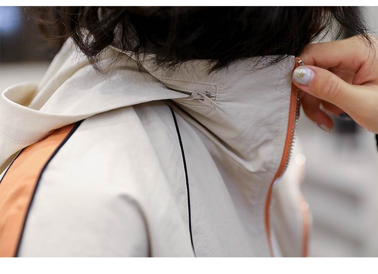 2色 ジャケット ジャンバー バイカラー 長袖 大人可愛い きれいめ フード付き カジュアル お洒落 かっこいい 個性的 春 秋 アウター コート 薄手 ショート丈 こなれ感 ラフ ボーイッシュ キュ