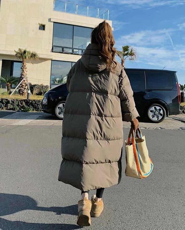 ダウンコート ベンチコート レディース ダウンジャケット 90％ダウン Aライン 帽子付き フード 母親 大きいサイズ オーバーサイズダウン 黒 ブラック 厚手 冬服 防寒着 おしゃれ S M L き