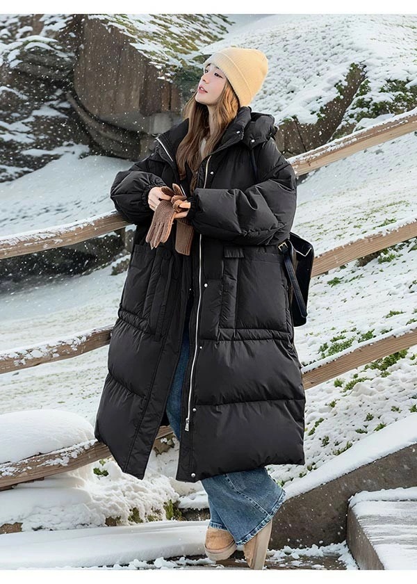 ダウンコート ベンチコート レディース ダウンジャケット 90％ダウン Aライン 帽子付き フード 母親 大きいサイズ オーバーサイズダウン 黒 ブラック 厚手 冬服 防寒着 おしゃれ S M L き