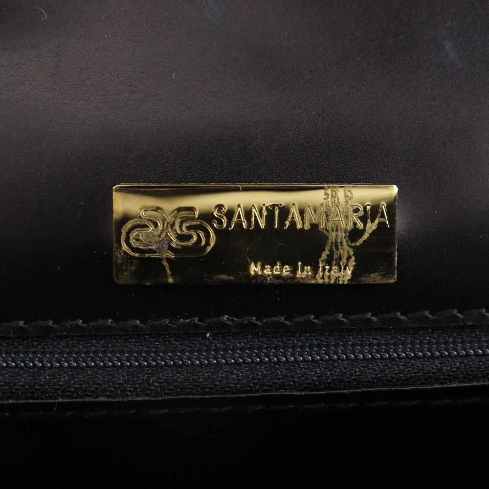 SANTA MARIA サンタマリア ハンドバッグ クロコダイル 黒 レディース