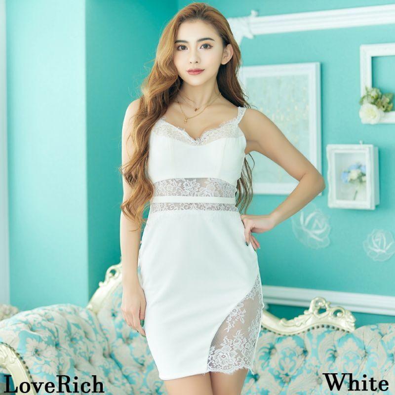 【3カラー】キャミソール レース スリット タイト 谷間魅せ キャバドレス ミニドレス [0905]