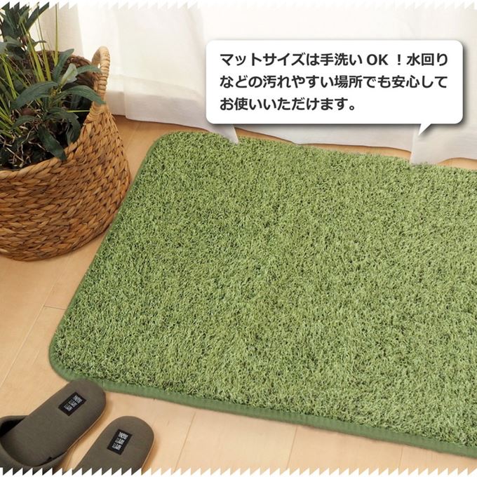 ラグ カーペット 絨毯 芝生風ラグマット 室内用 正方形 185x185cm リアル おしゃれ 厚手 滑り止め付き 床暖房対応