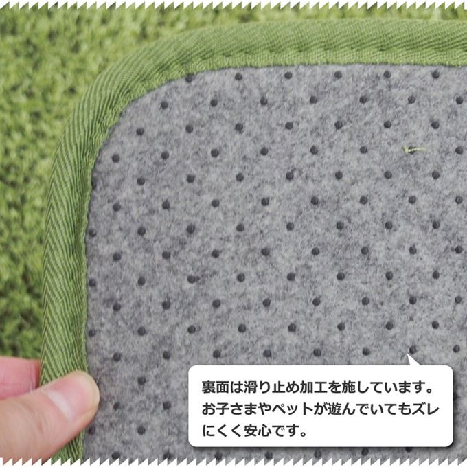 ラグ カーペット 絨毯 芝生風ラグマット 室内用 正方形 185x185cm リアル おしゃれ 厚手 滑り止め付き 床暖房対応