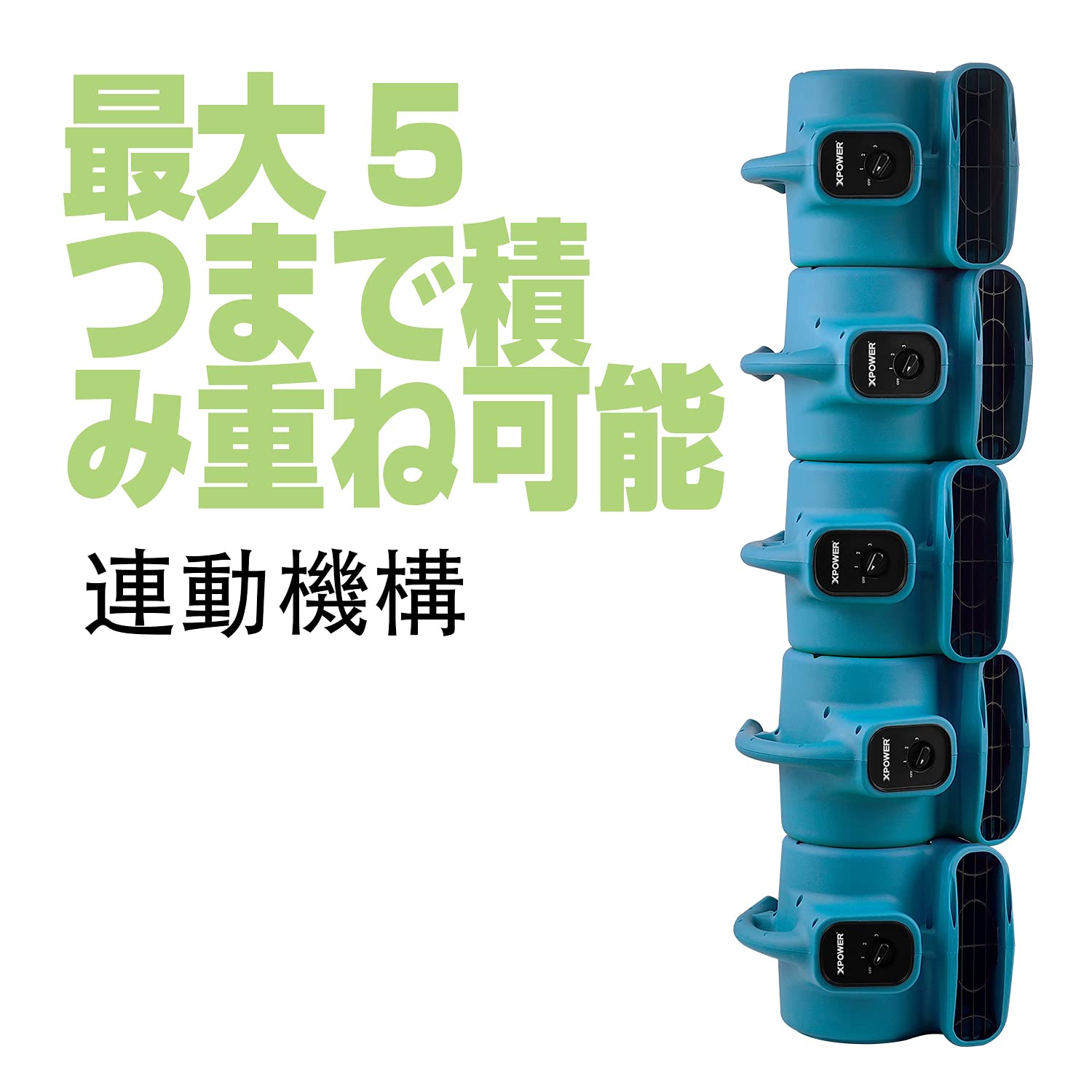 XPOWER P-80Aミニマイティエアムーバーフロアファンドライヤーユーティリティブロワー外部アウトレットプラグ付き屋外芝生ファン (青)