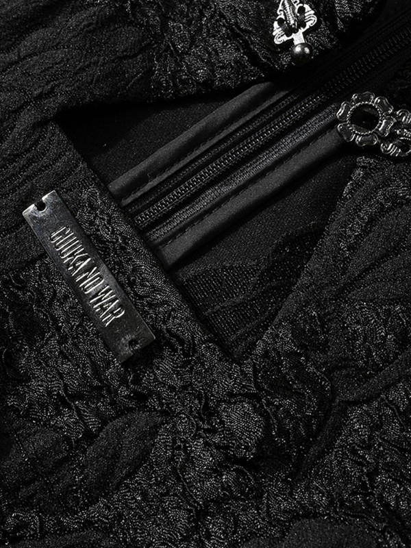 フレンチブラックテクスチャ半袖ドレス女性ニッチデザインパフスリーブスリムウエストチャイナドレス女性 フレンチブラックテクスチャ半袖ドレス女性ニッチデザインパフスリーブスリムウエストチャイナドレス女性