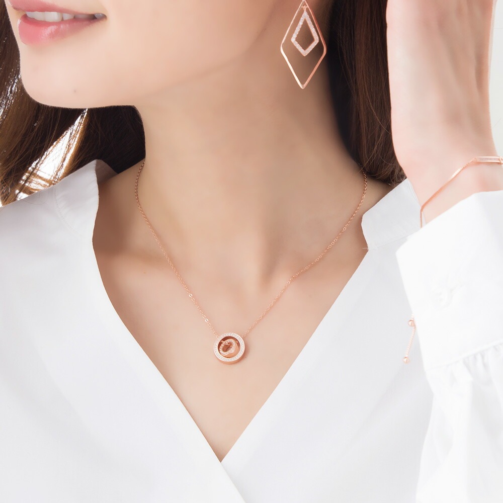 ネックレス レディース 925 ペンダント 一粒 cz シンプル 金属アレルギー対応 ジュエリー アクセサリー ダブルリング ピンクゴールド SILVER925 プレゼント ギフト カジュアル ネックレス レディース 925 ペンダント 一粒 cz シンプル 金属アレルギー対応 ジュエリー アクセサリー ダブルリング ピンクゴールド SILVER925 プレゼント ギフト カジュアル