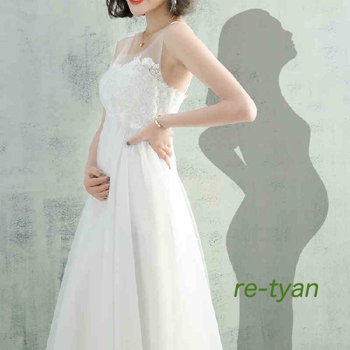 ウエディングドレス 妊娠さんもOK マタ二ティドレス 花嫁 二次会 結婚式ワンピースパーティードレス ロングドレス 演奏会 イブニングドレス白 刺繍 旅行撮影