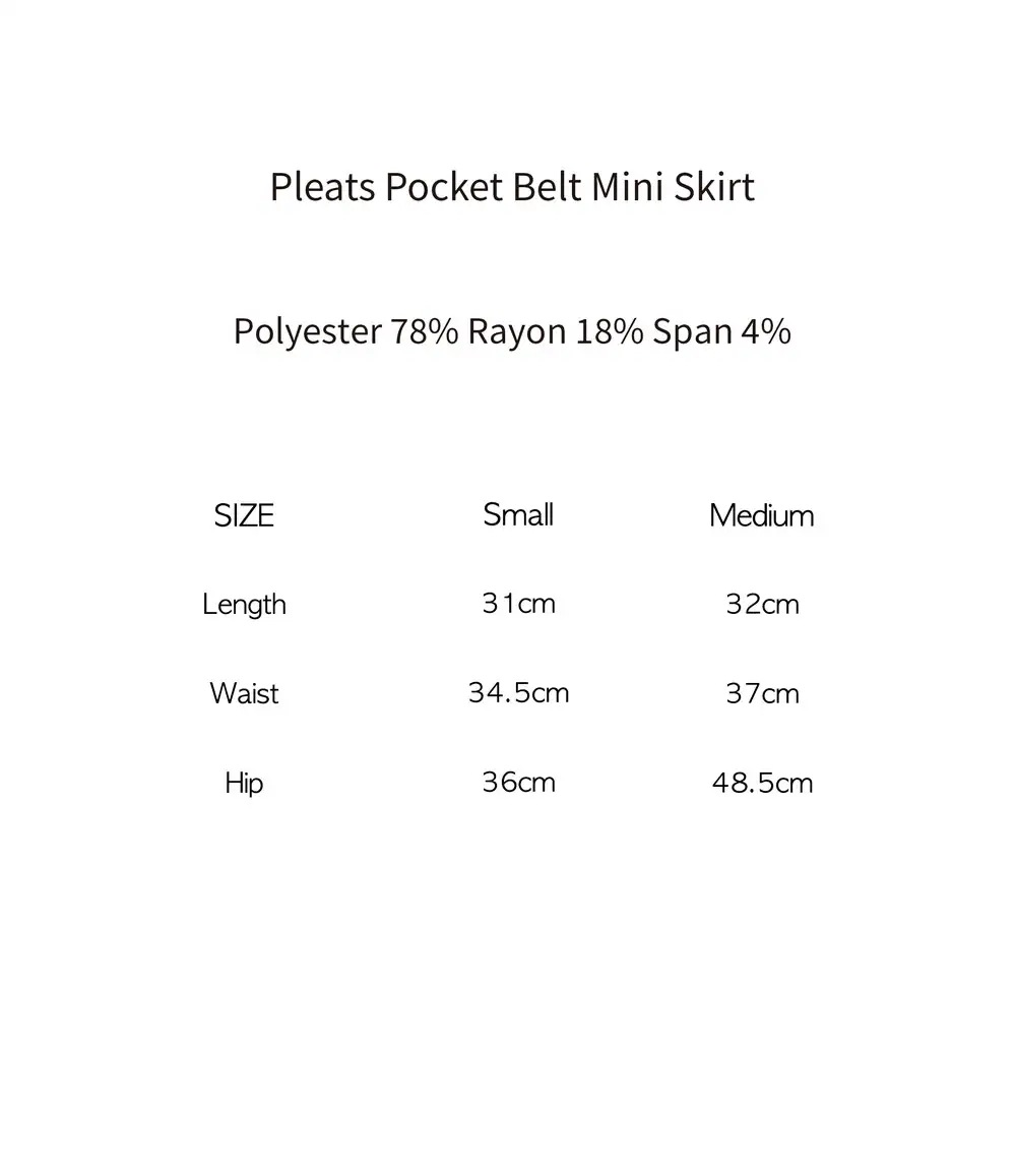 KASHIKO【KASHIKO】 PLEATS POCKET BELT MINI SKIRT : BLACK