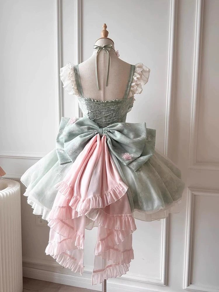 【2枚購入で 3oo円OFF!】春の感覚森林庭スタイルの女の子甘くてかわいい花の芽のショートスカートライトドレスプリンセスロリータロリータ女性 【2枚購入で 3oo円OFF!】春の感覚森林庭スタイルの女の子甘くてかわいい花の芽のショートスカートライトドレスプリンセスロリータロリータ女性