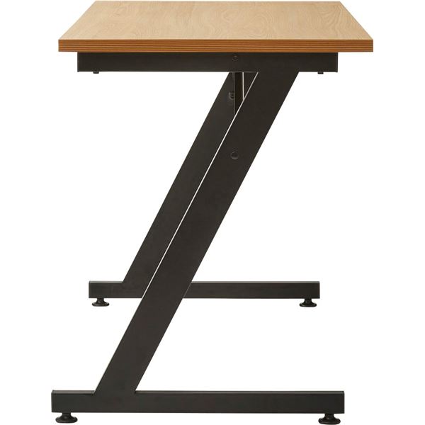 デスク/パソコンデスク ナチュラル Z型脚 アジャスター付 組立品