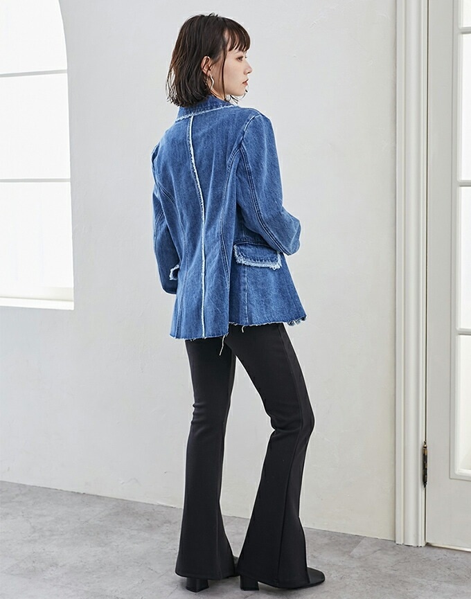 【即納】デニムジャケット レディース ノーカラー アウター コート トップス フリンジ コットン ジャケット スプリングコート 【即納】デニムジャケット レディース ノーカラー アウター コート トップス フリンジ コットン ジャケット スプリングコート