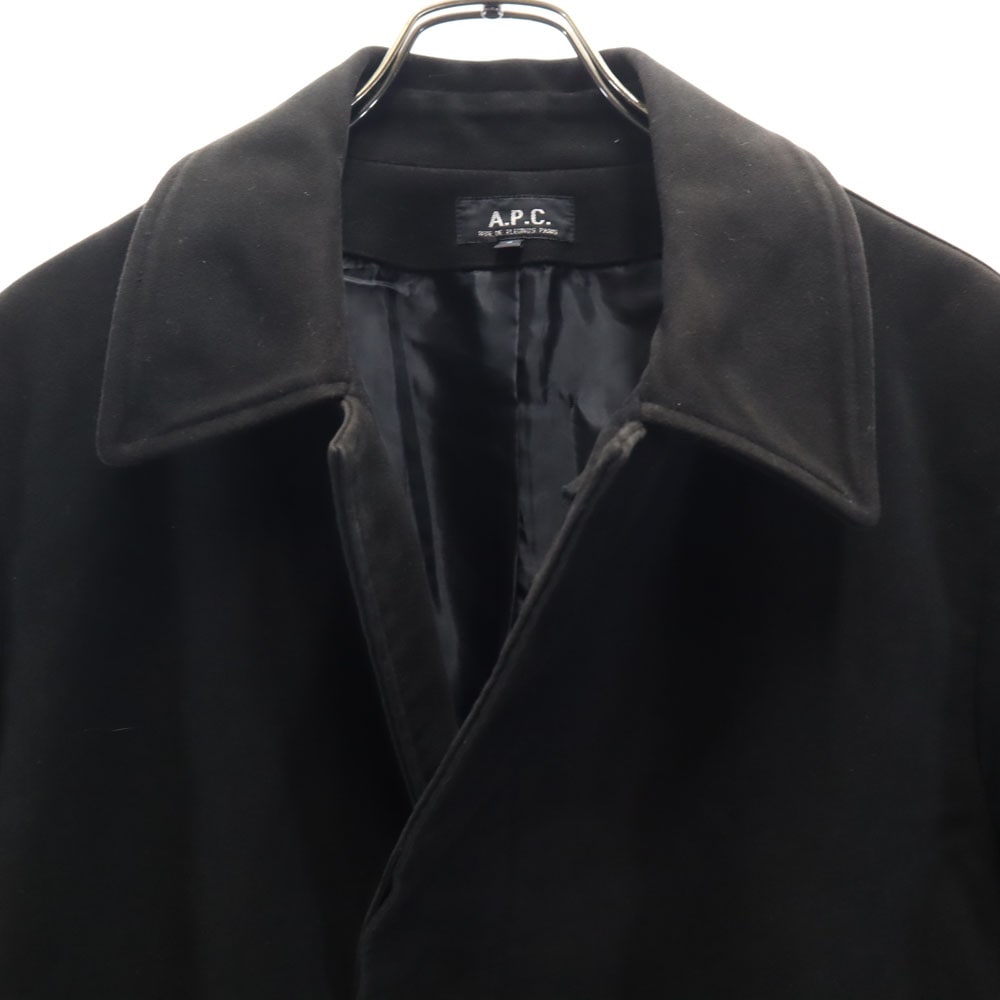 日本製 ステンカラーコート 2 ブラック メンズ 古着 日本製 ステンカラーコート 2 ブラック メンズ 古着