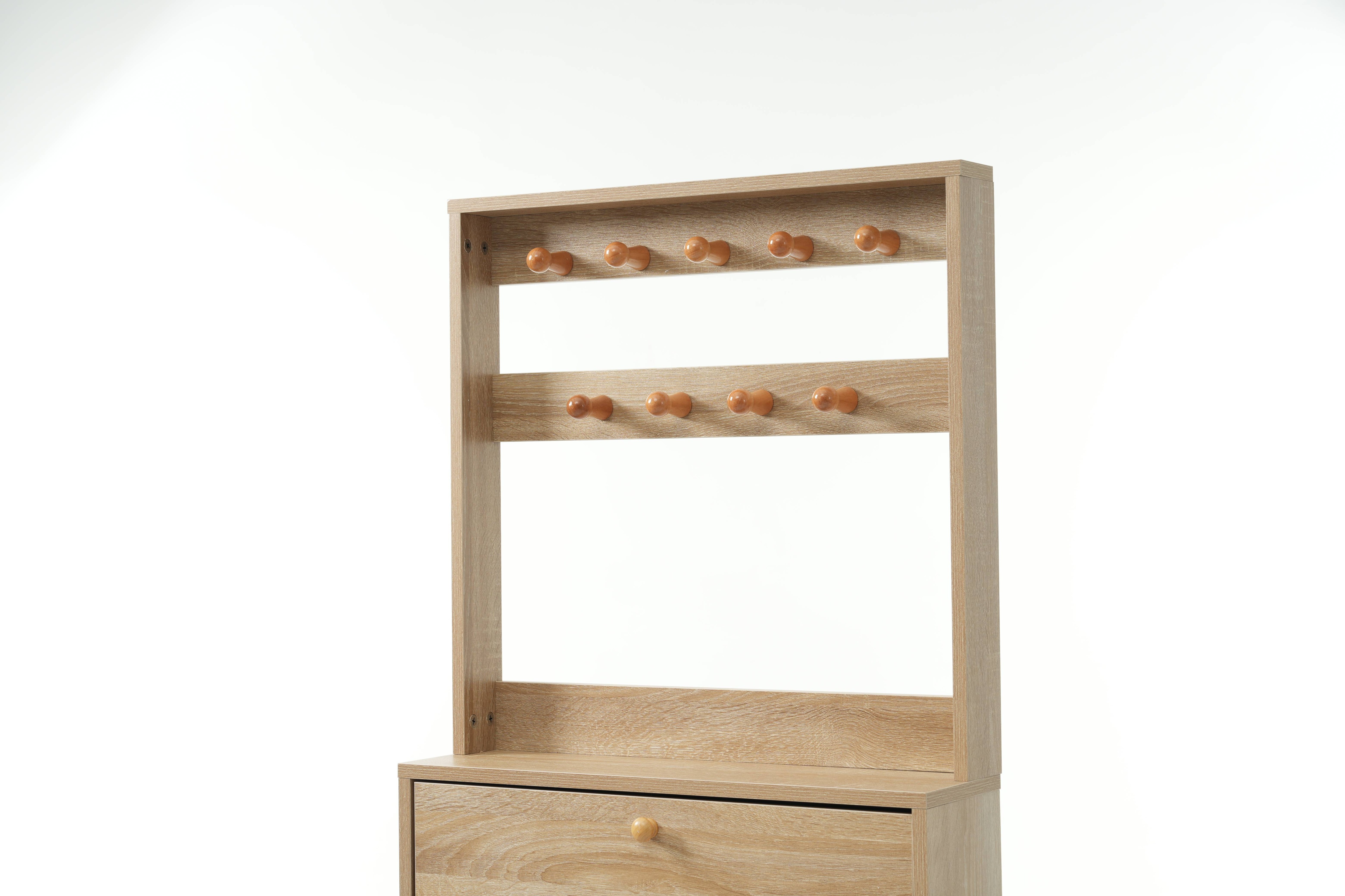 【新品】ヴィンテージナチュラル シューズラック スリム 靴箱 下駄箱 薄型 3段 フック付き くつ箱 靴入れ 収納ラック エントランス 靴収納 靴収納棚 木製 おしゃれ 消臭GG8945 NaturG