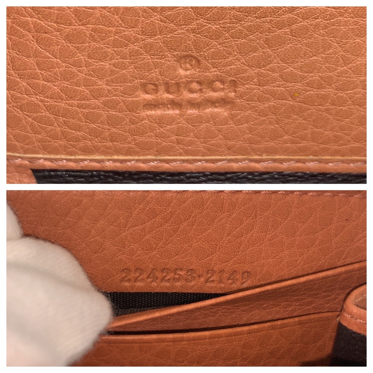 美品 バンブー ベージュ ピンク ゴールド金具 GGキャンバス/レザー 224253 長財布 ロングウォレット レディース 504231