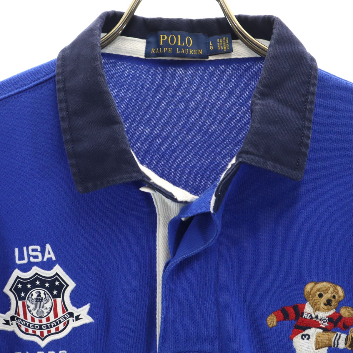 Qoo10] POLO Ralph Lauren ポロベア刺繍 長袖 ラガーシャツ L ブ