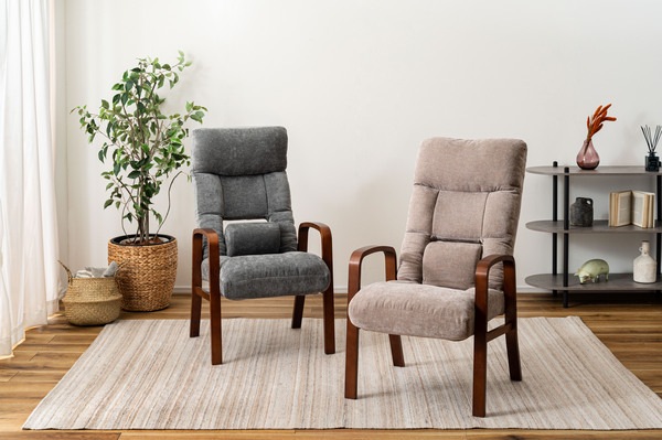 リクライニングチェア ハイバックタイプ LSS-37 高座椅子 座椅子 ハイバック 背部 7段階リクライニング 頭・腰部 14段階リクライニング ヘッドレスト ランバーサポート シンプル リラックス