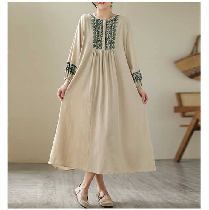 ワンピース レディース ロングワンピース シャツワンピース ロング丈 長袖 ワンピ ロング 刺繍 体型カバー ゆったり ゆるっとワンピース シンプル マキシ丈 かわいい 春 秋 春秋 フレア袖 ラウン ワンピース レディース ロングワンピース シャツワンピース ロング丈 長袖 ワンピ ロング 刺繍 体型カバー ゆったり ゆるっとワンピース シンプル マキシ丈 かわいい 春 秋 春秋 フレア袖 ラウン