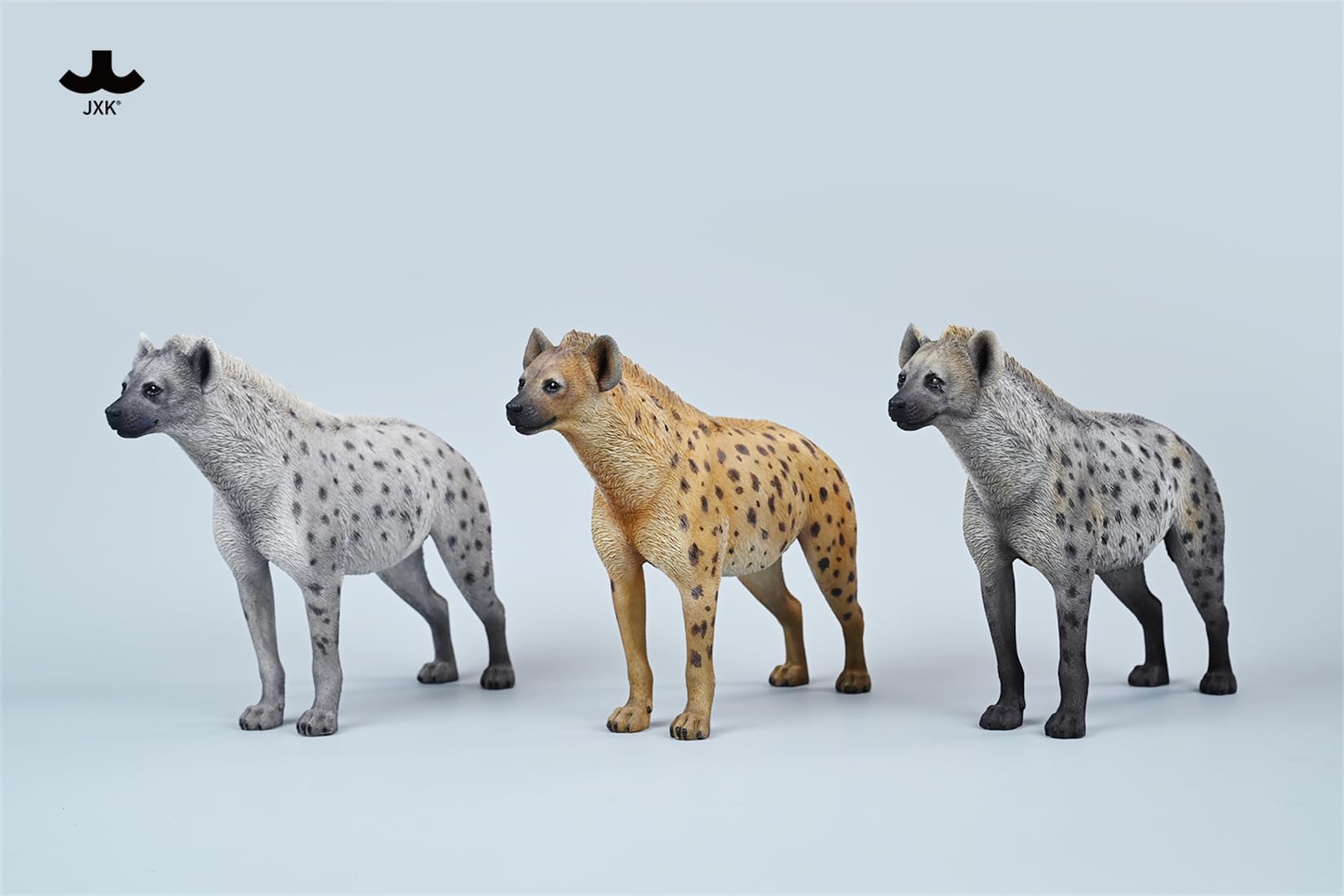 JXK 1/6 サイズ ブチハイエナ 斑鬣犬 哺乳綱 食肉目 ハイエナ科 可愛い 動物 リアル フィギュア 樹脂 プラモデル 模型 21.5cm級 完成品 動物好き 置物