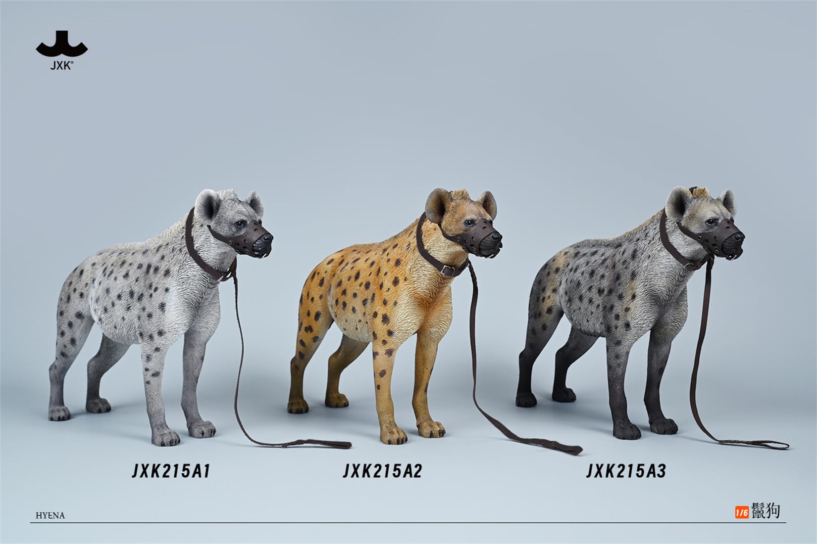 JXK 1/6 サイズ ブチハイエナ 斑鬣犬 哺乳綱 食肉目 ハイエナ科 可愛い 動物 リアル フィギュア 樹脂 プラモデル 模型 21.5cm級 完成品 動物好き 置物