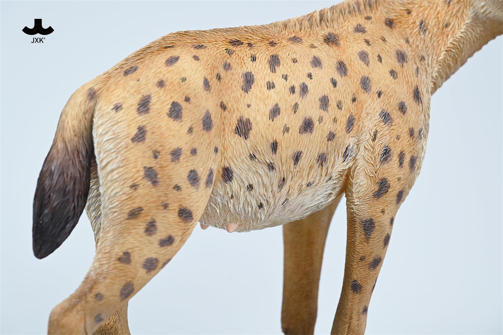 JXK 1/6 サイズ ブチハイエナ 斑鬣犬 哺乳綱 食肉目 ハイエナ科 可愛い 動物 リアル フィギュア 樹脂 プラモデル 模型 21.5cm級 完成品 動物好き 置物
