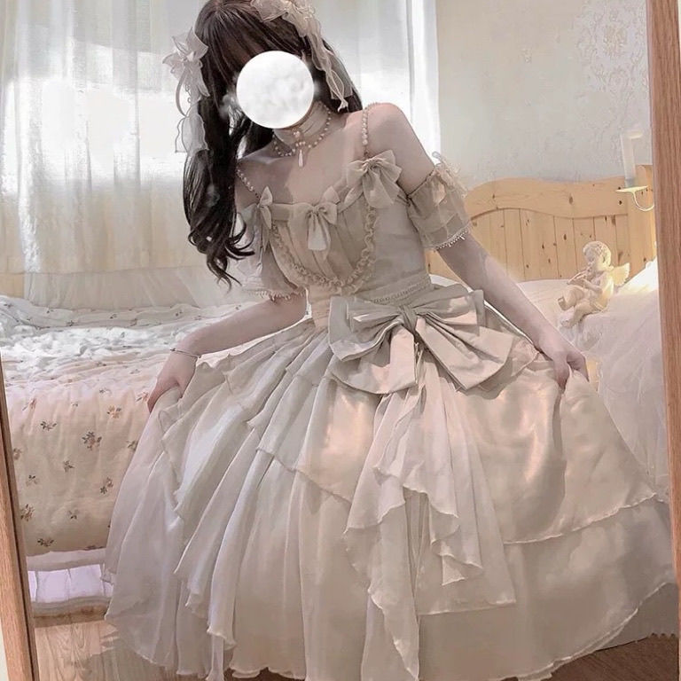 【2枚購入で 3oo円OFF！】ロリータスカートドレスjskロリータフラワーマリッジドレスloスカートcosスタイリングcosプリンセススカートサマー