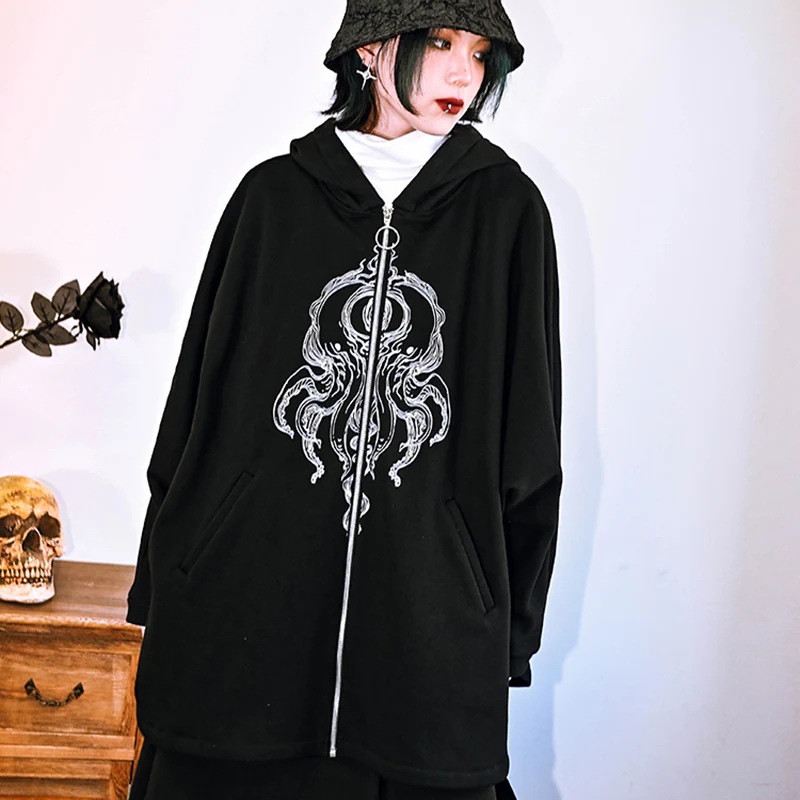 【快速出荷】ジップアップパーカー 裏起毛パーカー プリント アウター マント コート 黒 ポンチョ風カーディガン 着痩せ ポンチョコート レディース 【快速出荷】ジップアップパーカー 裏起毛パーカー プリント アウター マント コート 黒 ポンチョ風カーディガン 着痩せ ポンチョコート レディース