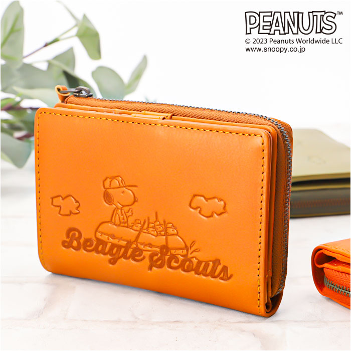 PEANUTS ピーナッツ 二つ折り財布 二つ折り 73064 通販 財布 お財布 さいふ サイフ 折り財布 ウォレット レディース財布 メンズ財布 ミニ財布 カード入れ コイン入れ 札入れ 本革 レ