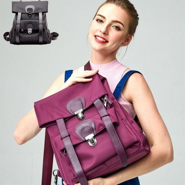 レディースバックパックリュック リュックサック コットンキャンパス レトロ おしゃれ フラップリュ