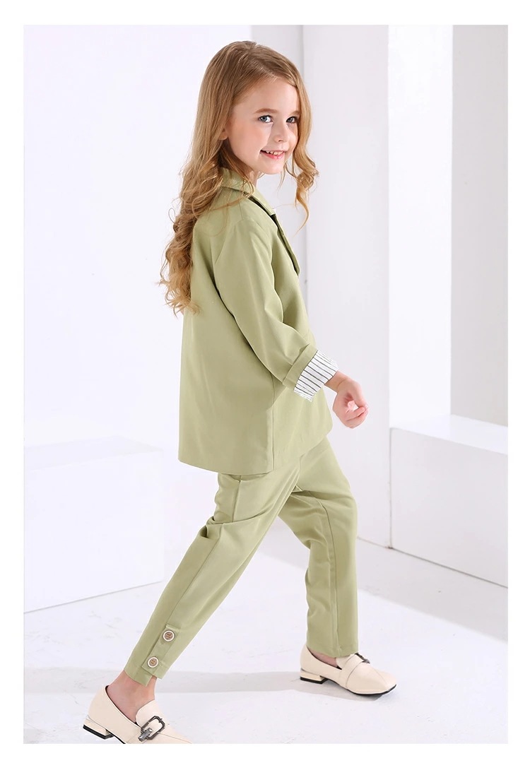 卒業式 パンツスーツ 女の子 165 170 子供服 卒園 入学式 卒業式 キッズ スーツ ジュニア 子供 フォーマル スーツ 小学校 卒業式 スーツ 子供スーツ 七五三 スーツ イエロー グリーン