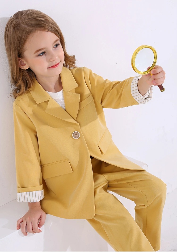 卒業式 パンツスーツ 女の子 165 170 子供服 卒園 入学式 卒業式 キッズ スーツ ジュニア 子供 フォーマル スーツ 小学校 卒業式 スーツ 子供スーツ 七五三 スーツ イエロー グリーン