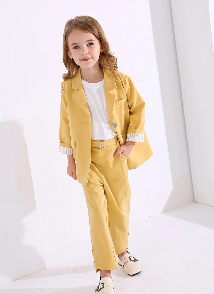 卒業式 パンツスーツ 女の子 165 170 子供服 卒園 入学式 卒業式 キッズ スーツ ジュニア 子供 フォーマル スーツ 小学校 卒業式 スーツ 子供スーツ 七五三 スーツ イエロー グリーン